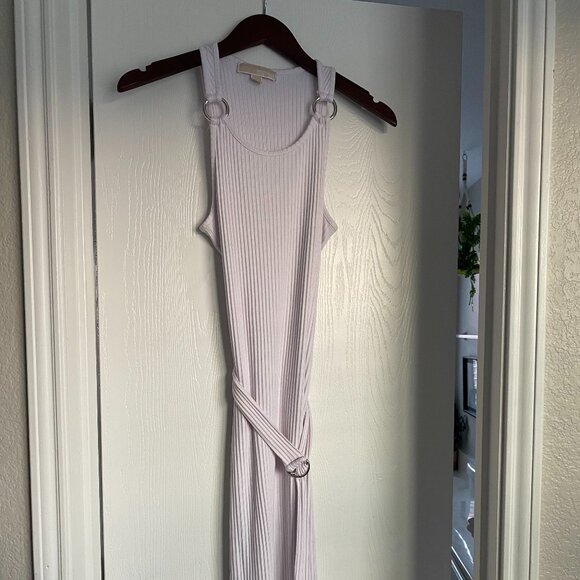 Michael Kors White Ribbed Stretch Viscose Dress Size Small - Picture 1 of 3